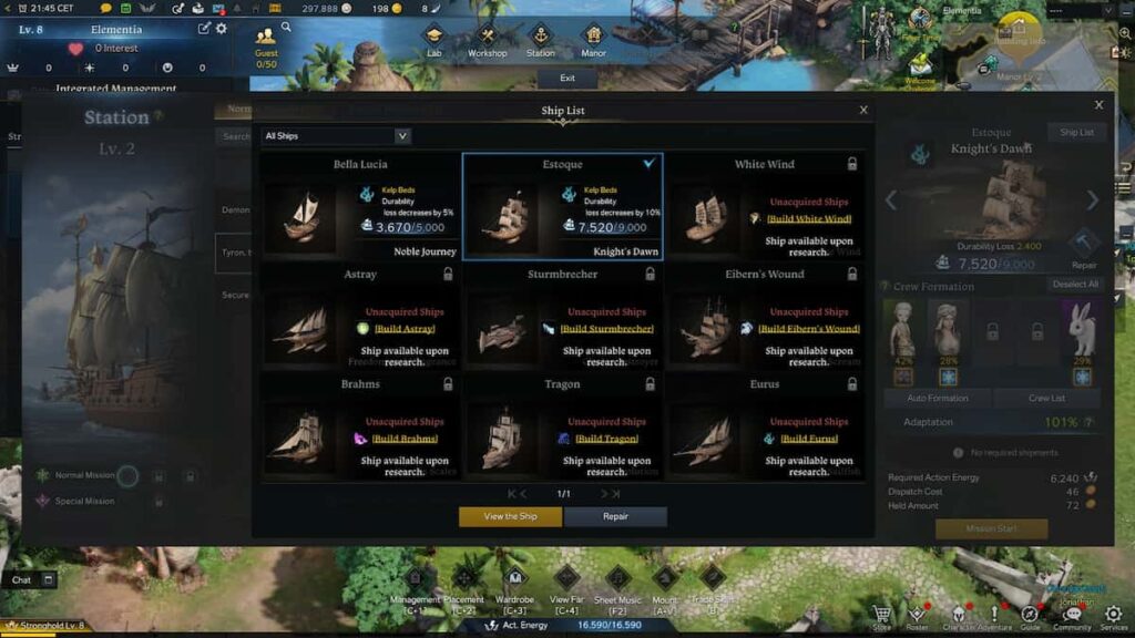 How to build ships for Dispatch Missions in Lost Ark - Pro Game Guides