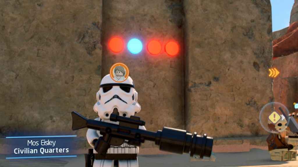 How to complete the Lighting On The Wall Puzzle in Mos Eisley in LEGO