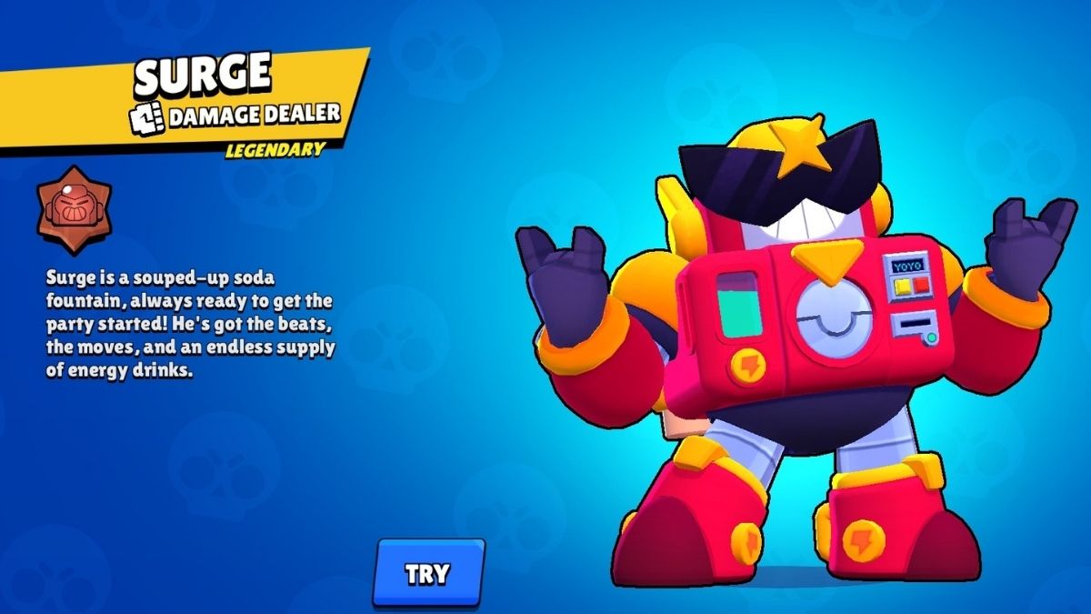 Surge in S tier Brawlers of Brawl Stars.