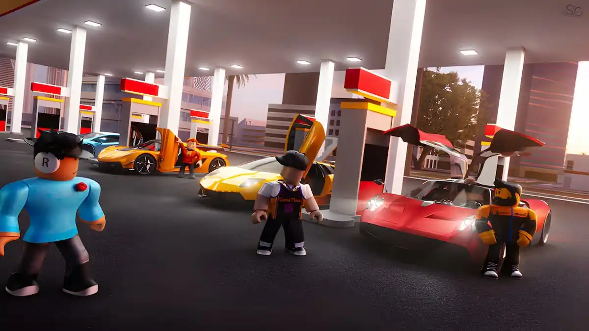 Roblox Driving Empire characters in parking lot