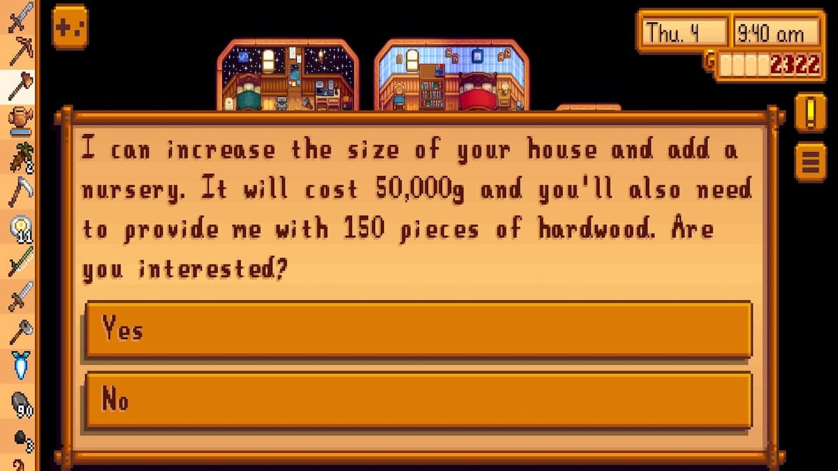 stardew valley house upgrades