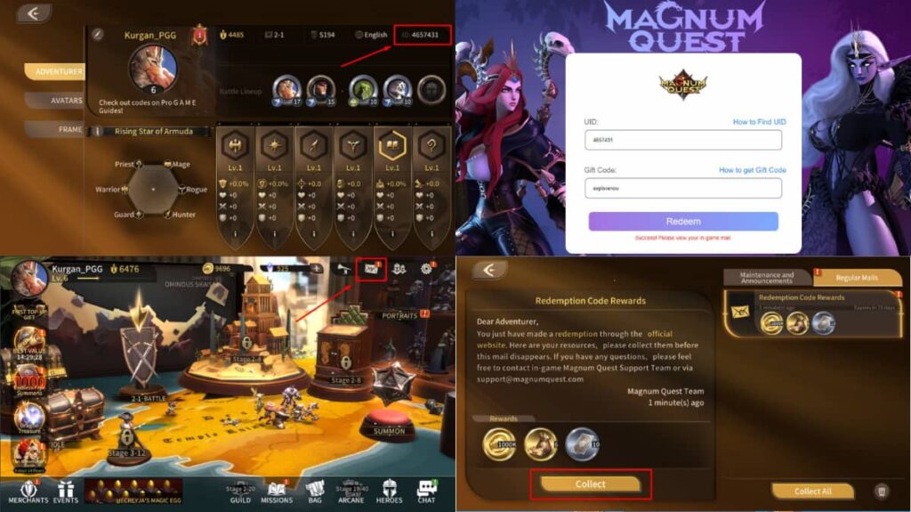 How to redeem codes in Magnum Quest