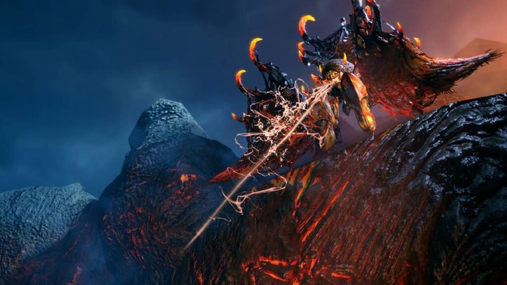 A picture showing off Pyre Rakna-Kadaki monster from Monster Hunter Rise: Sunbreak