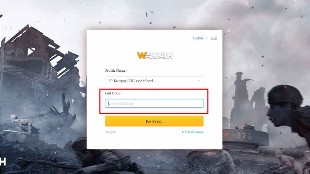 warpath gift code website