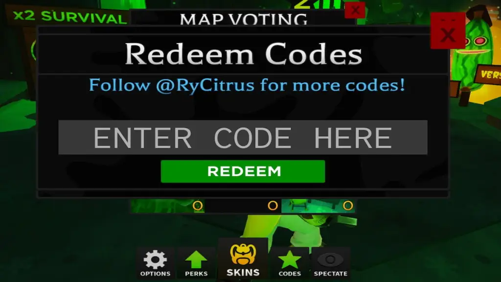 Redeem Code Text Box for Roblox Banana Eats