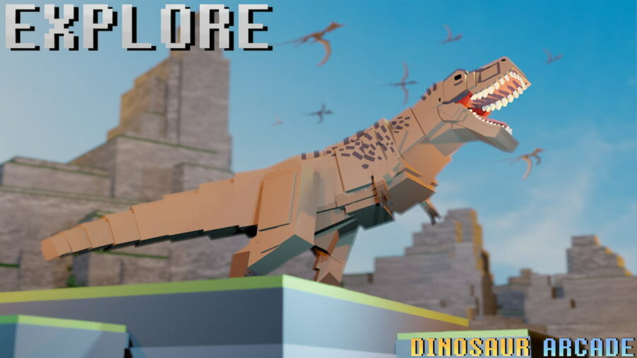 Roblox Dinosaur Arcade T-Rex roaring