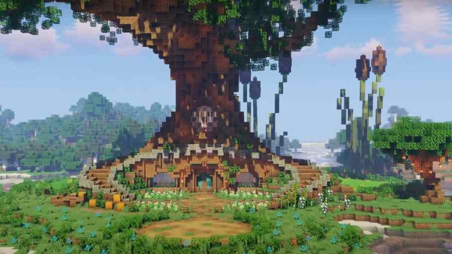 minecraft tree house designs