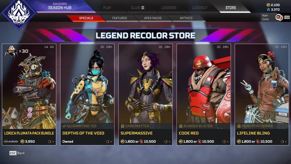 Legend Recolor Store wave 1