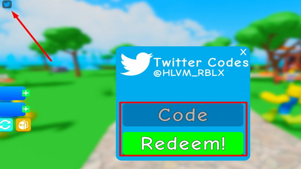 Redeem code text box for Roblox Yeet Legends