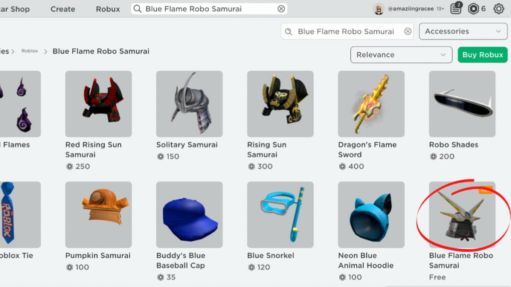 , How to get a free Blue Flame Robo Samurai avatar in Roblox