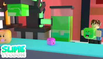 Roblox Slime Tycoon character holding slime in factory