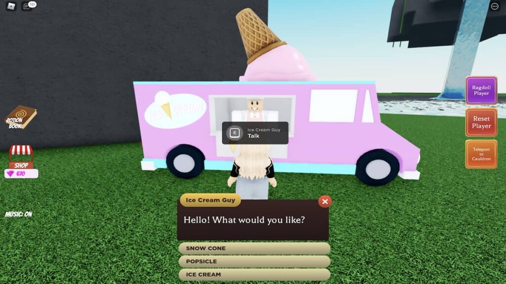 How to get the Icecream Cone ingredient in Roblox Wacky Wizards Pro