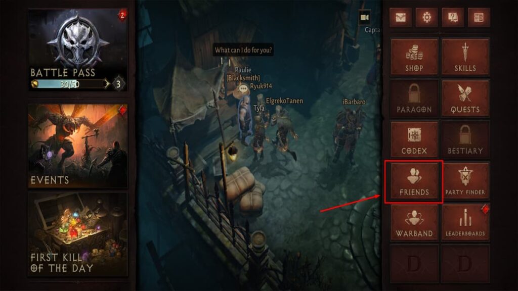 how to play with friends diablo immortal