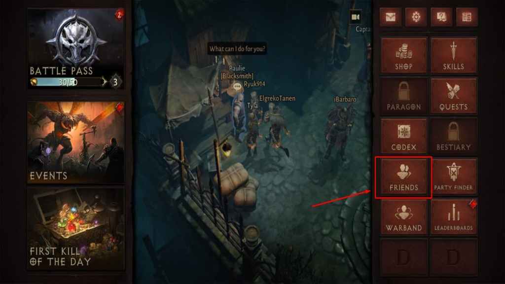 how to play with friends diablo immortal