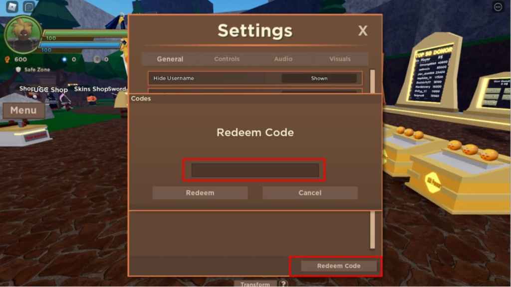Roblox Dragon Blox Codes Redeem page
