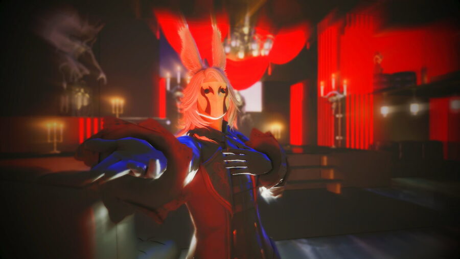 Male Viera dancing in a mask