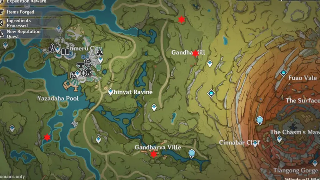 Sumeru Time Trial Locations in Genshin Impact
