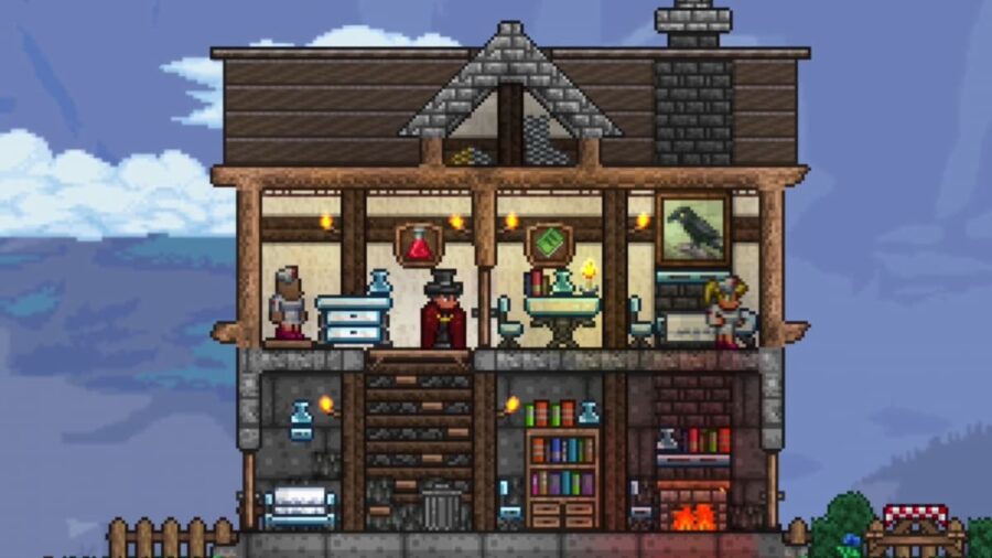 Best Terraria House Designs Beach Jungle Underground And More   Featured Terraria NPC Nurse House 900x506 