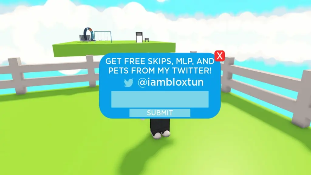 Redeem code text box for Roblox Mega Game Obby