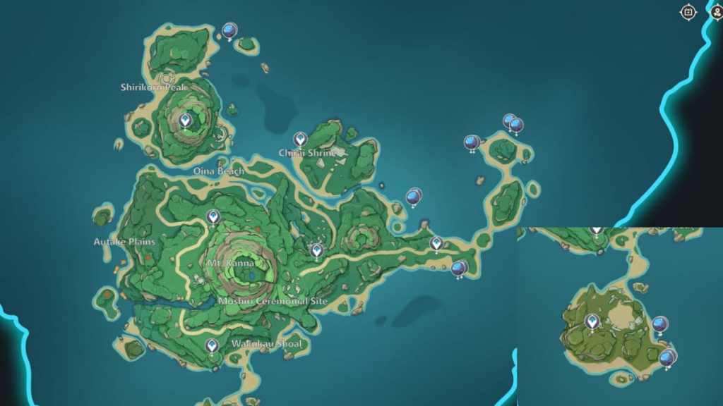 Genshin Impact Tsurumi Island Sea Ganoderma locations map
