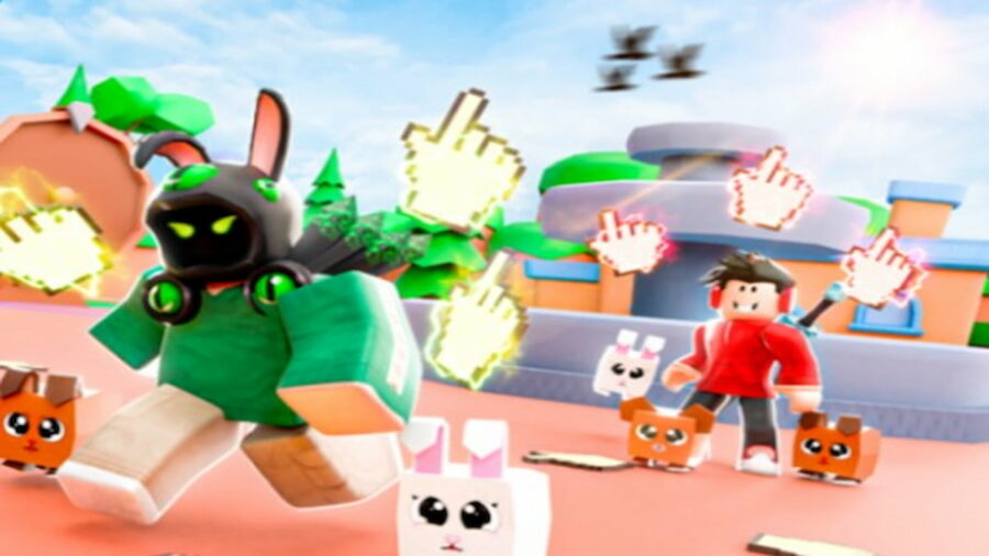 Character running with pet in Roblox Clicker League