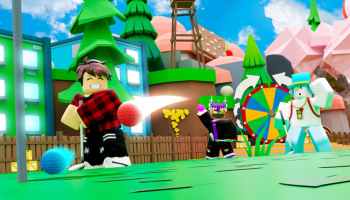 Character hitting golf ball in Roblox Golf Swing Simulator