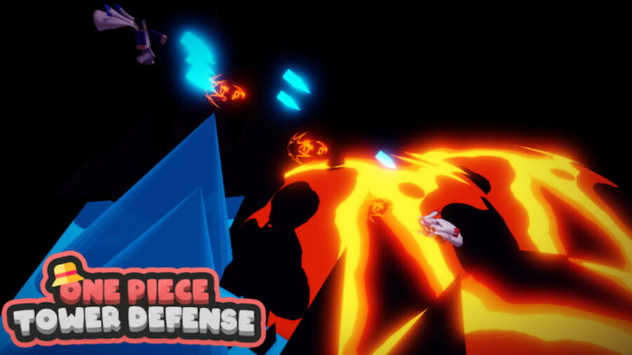 Characters fighting in Roblox One Piece Tower Defense