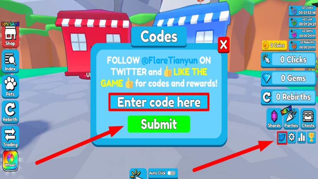 Redeem code for Roblox Clicker Party Simulator 