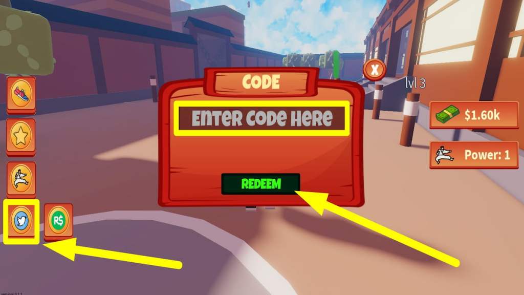 Redeem code text box for Roblox Karate Kick Simulator 