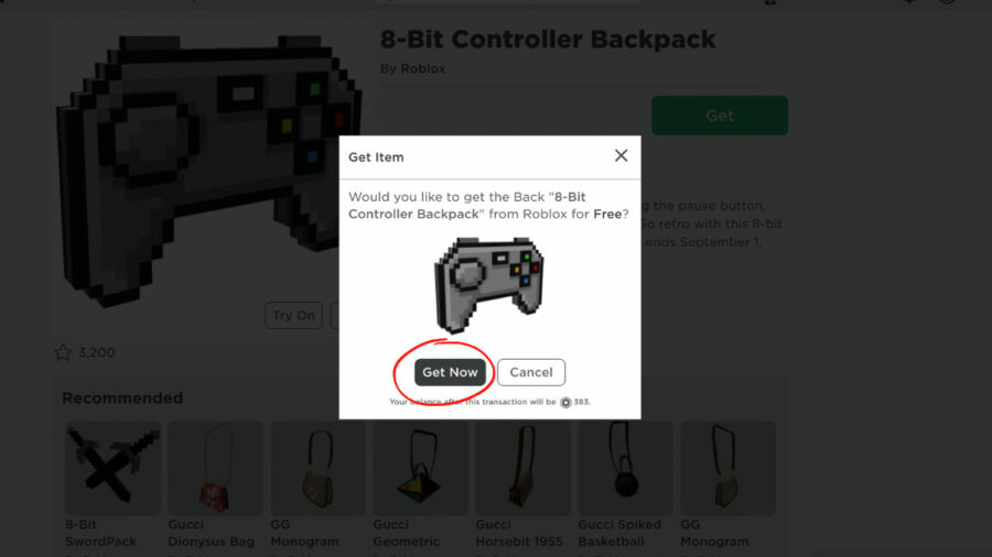 How to get the free 8Bit Controller Backpack avatar item in Roblox