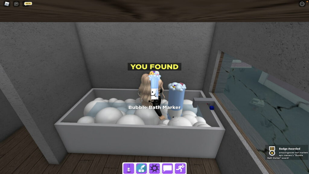 How to get the Bubble Bath Marker in Roblox Find the Markers Pro Game