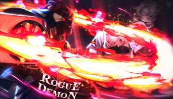 Characters battling in Roblox Rogue Demon