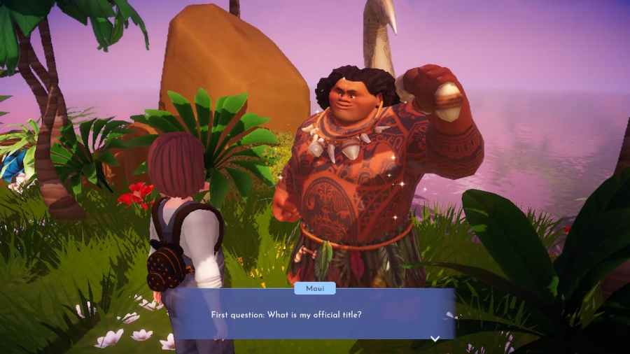 talking to Maui in Moana’s Realm