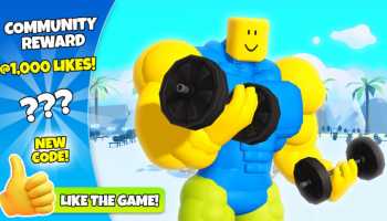 Character doing curls in Roblox Grown Strong Simulator