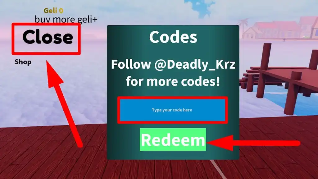 Redeem code text box for Roblox Cat Piece