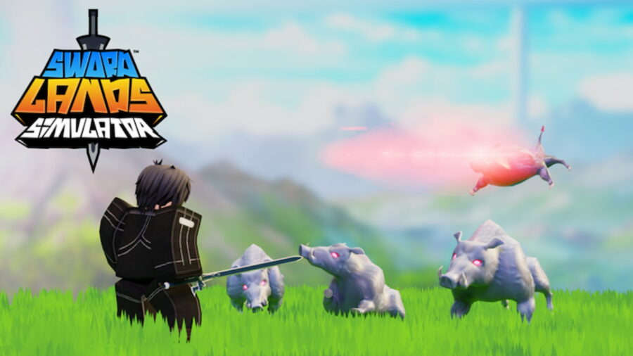 Character facing boars in Roblox Sword Lands Simulator