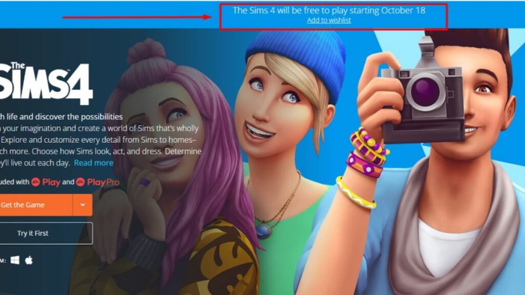 Sims 4 free to play