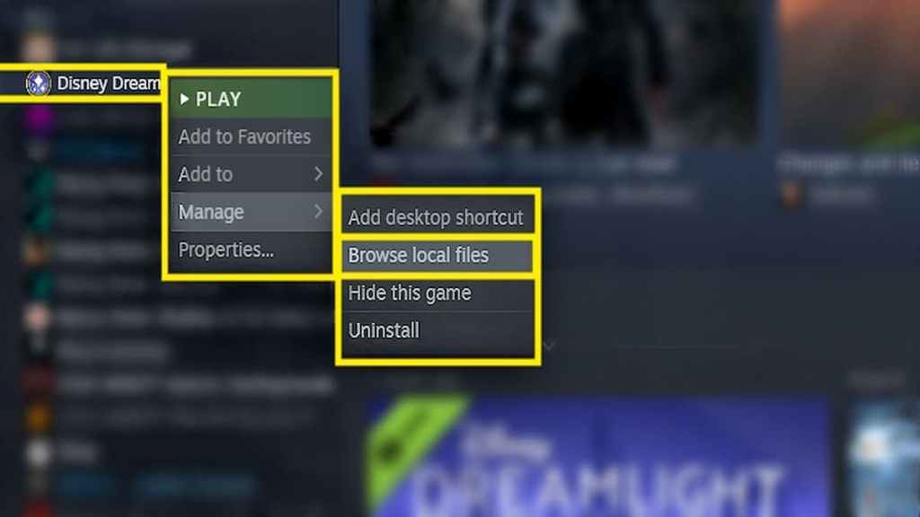 Steam, browse local game files