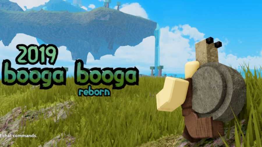 Personagem carregando equipamento pelo campo no Roblox 2019 Booga Booga