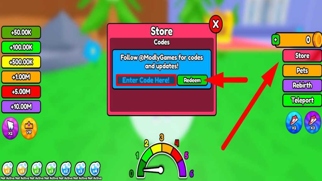 Redeem code text box for Roblox Marble Race Clicker 
