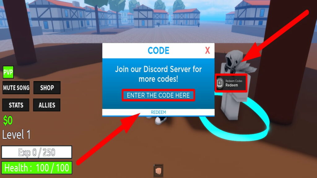 Redeem code text box for Roblox Ro Fruit