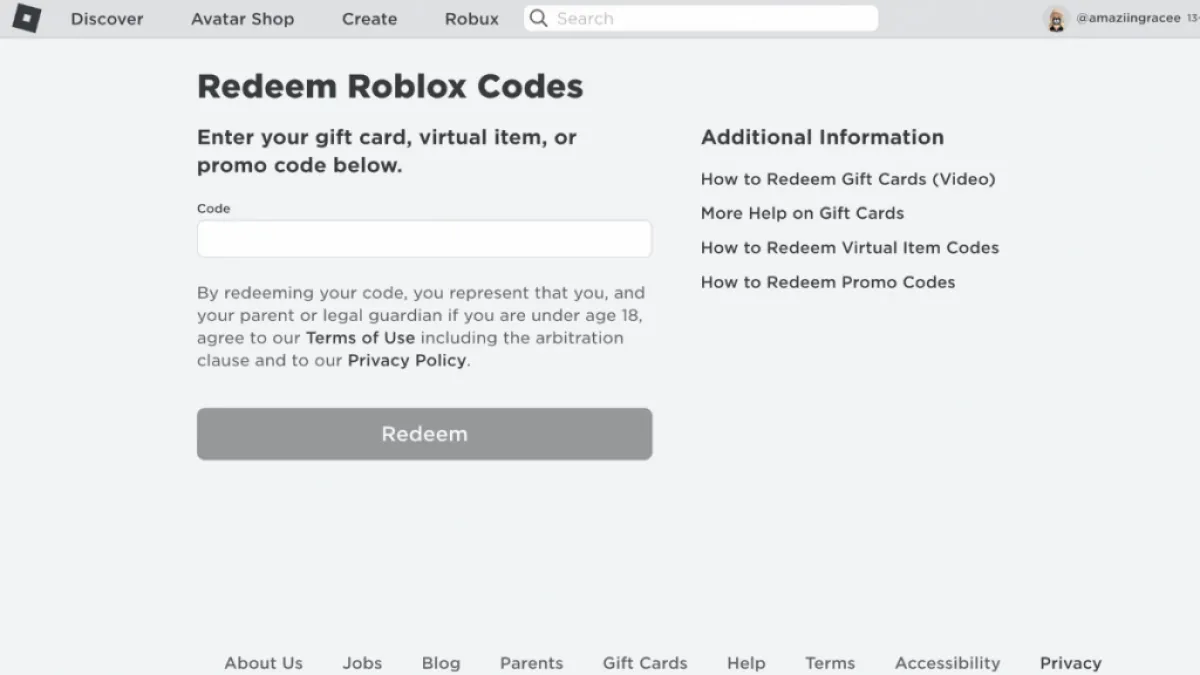 How to redeem Roblox toy codes?