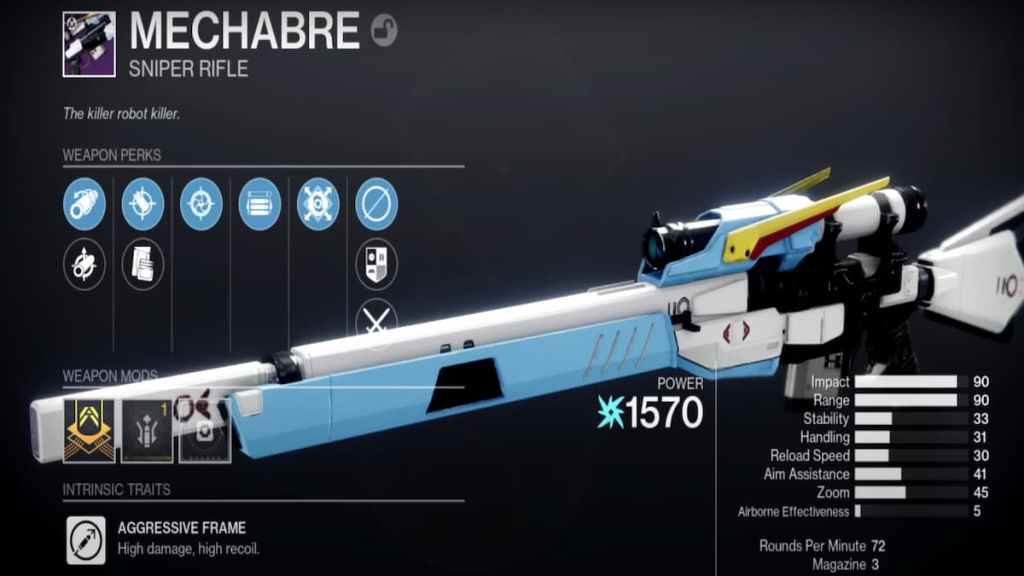 Destiny 2 Mechabre Sniper God Roll, Best Perks (PvE & PvP) Pro Game