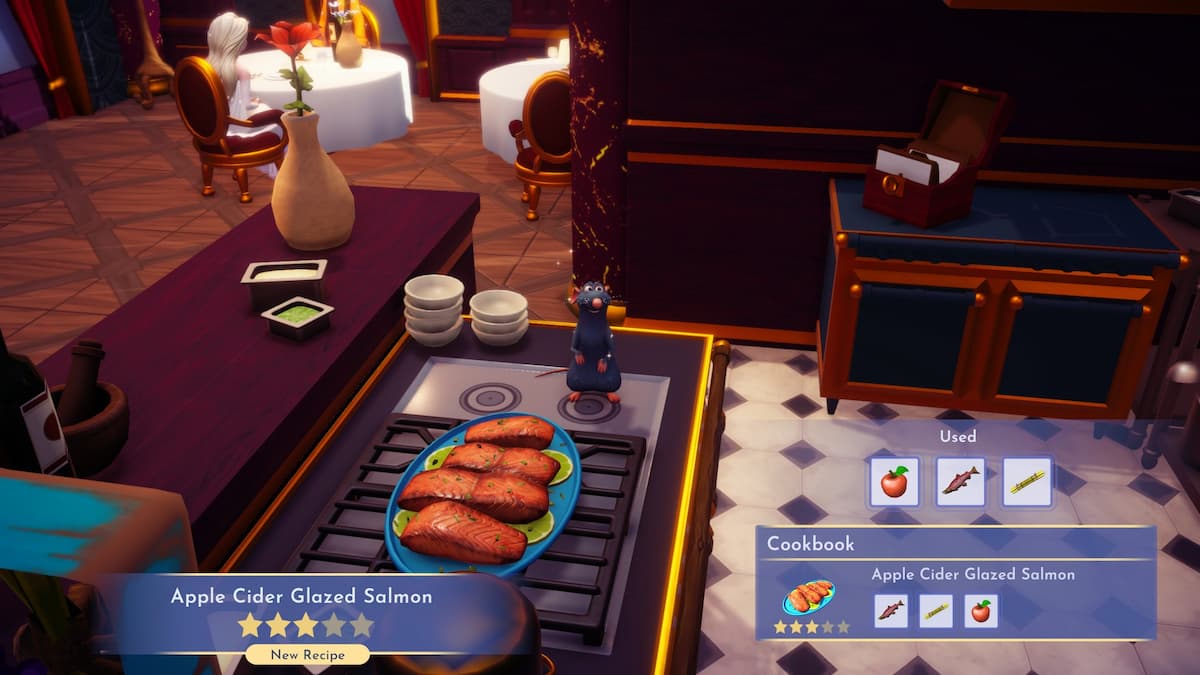 How to make Apple Cider Glazed Salmon in Disney Dreamlight Valley