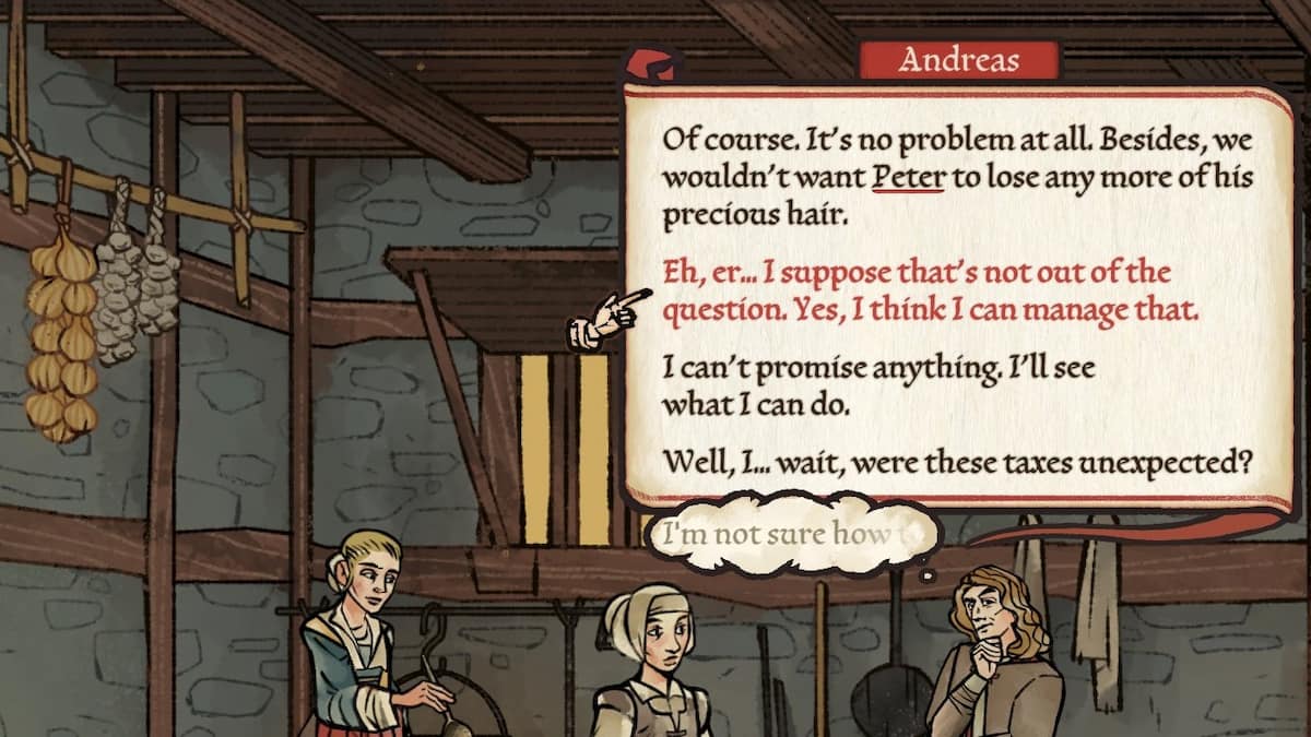 What do Andreas’ thought bubbles mean during conversations in Pentiment ...