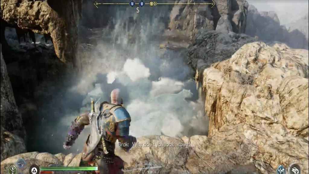 god of war ragnarok ride the lift up to the forge