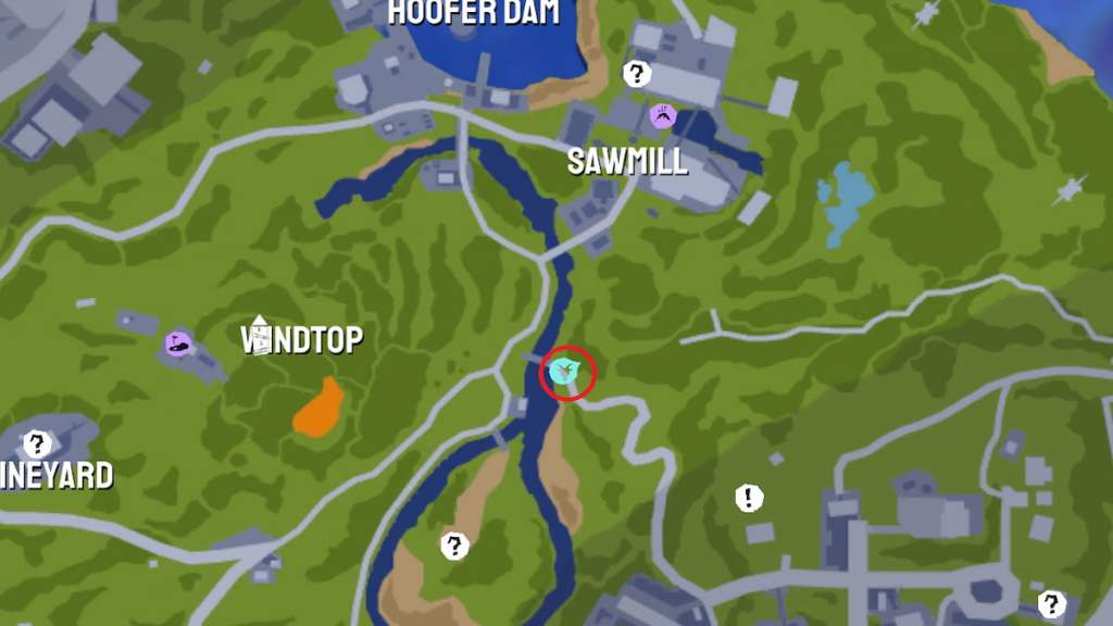Map screenshot of treehugger's second location in Goat Simulator 3