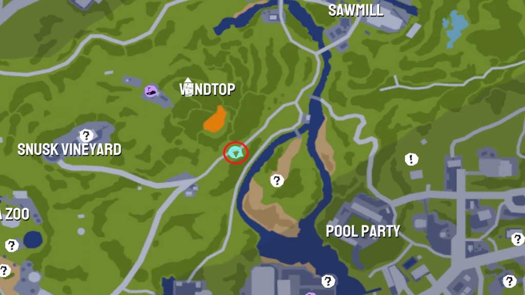 Map screenshot of the third treehugger location in Goat Simulator 3