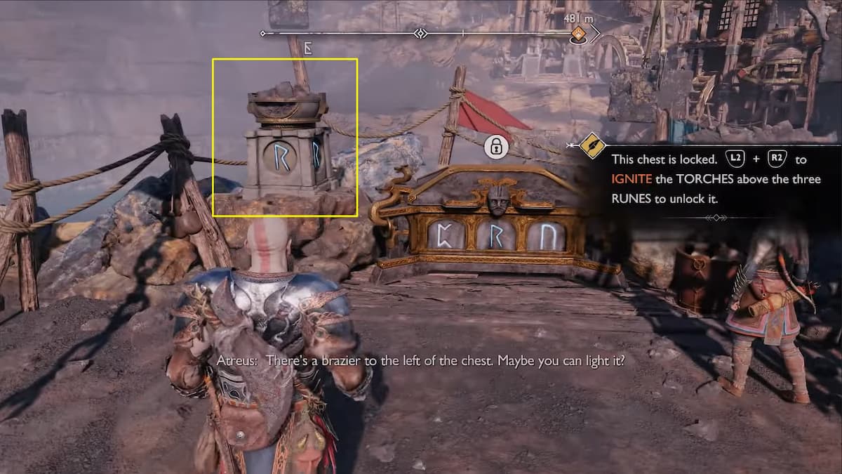 How to ignite all three torches at the locked chest in Jarnsmida