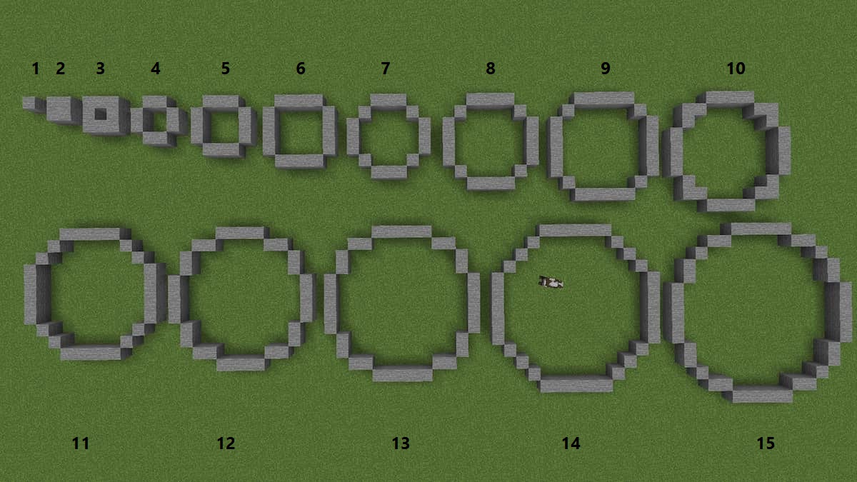 How to build circles in Minecraft - Circle Chart - Pro Game Guides